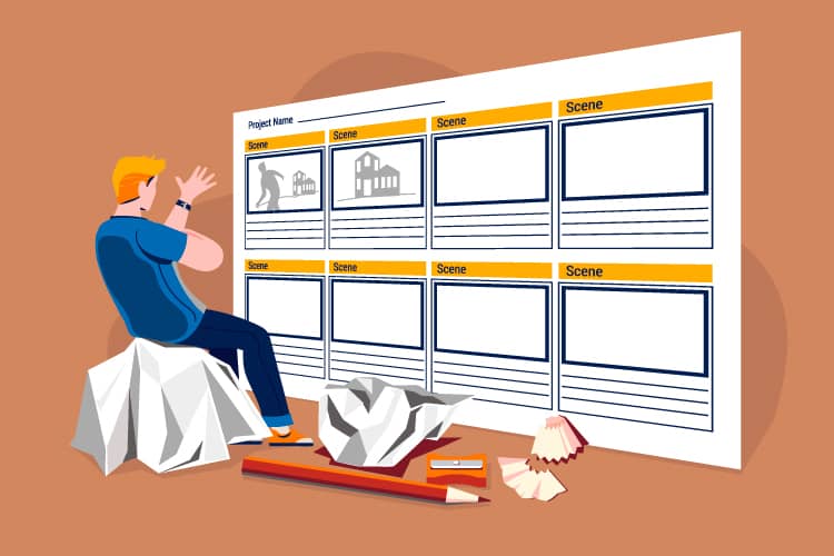 Storyboard vykresluje reseni problemu